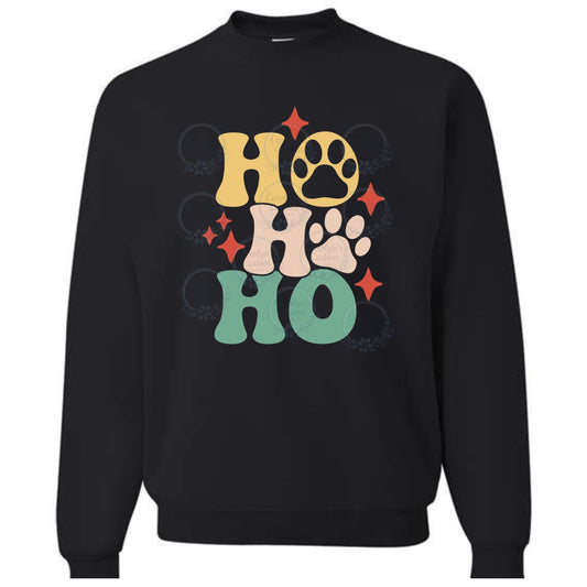 HO HO HO PAW PRINTS CREWNECK SWEATSHIRT